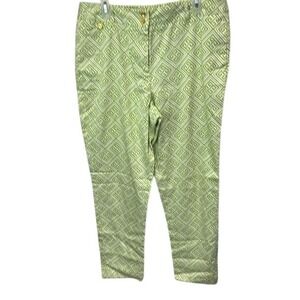 Island‎ Republic Geometric Print Cropped Pants Gold Button Detail Size 12